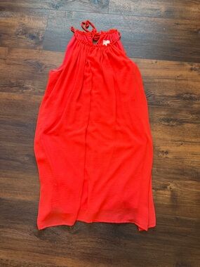 Emma & Michele Bright Red Maxi Halter dress